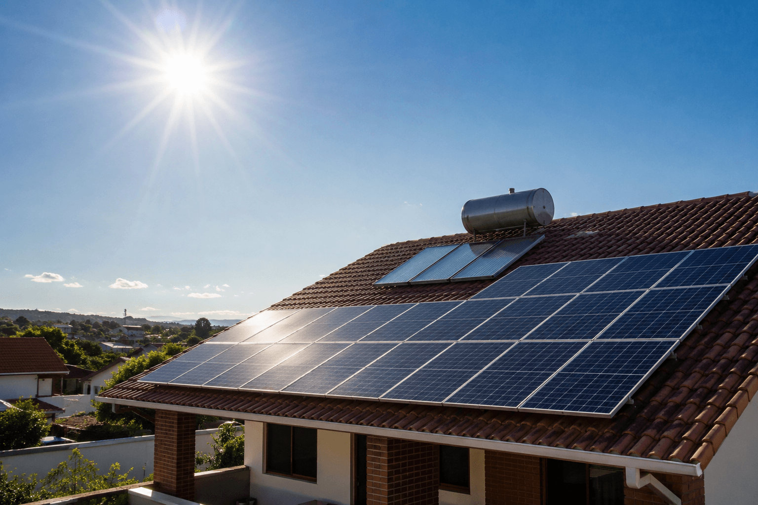 Painéis solares sendo instalados